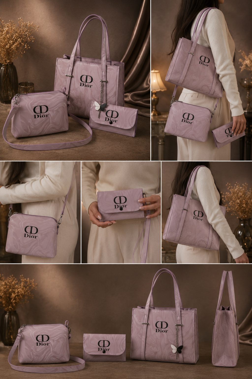 Ghazali Blush Elegance – 3-Piece Bag Set