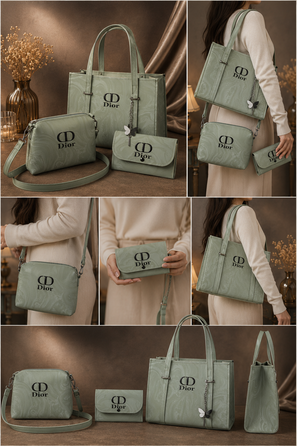 Ghazali Blush Elegance – 3-Piece Bag Set
