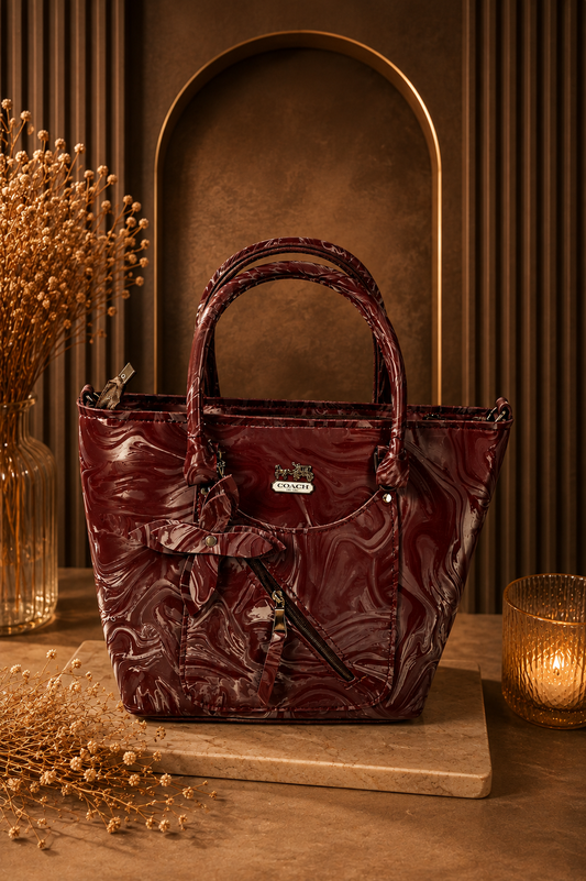 Ghazali Maroon Luxe Tote Bag